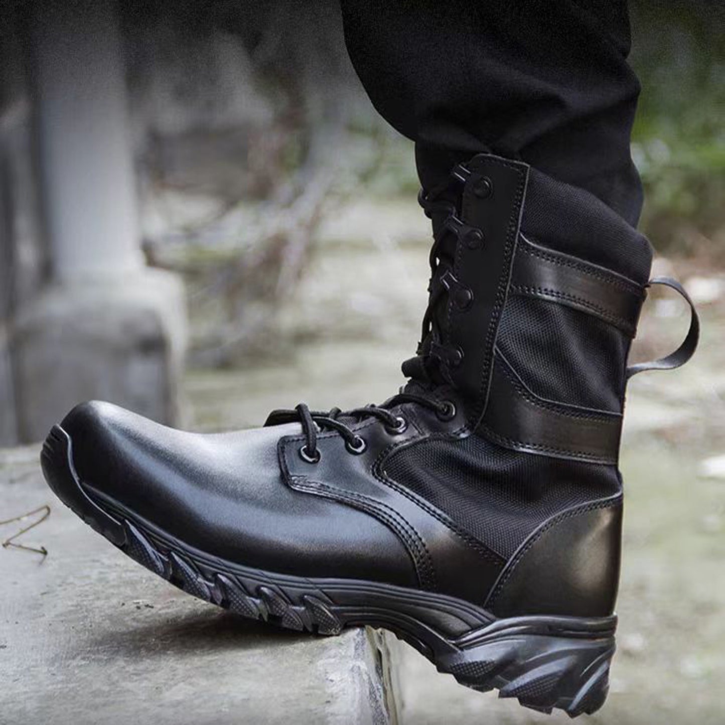 Mens Outdoor Boots Training Hiking Hunting Climbing Breathable Waterproof Desert High Shoes punk cowboy boots