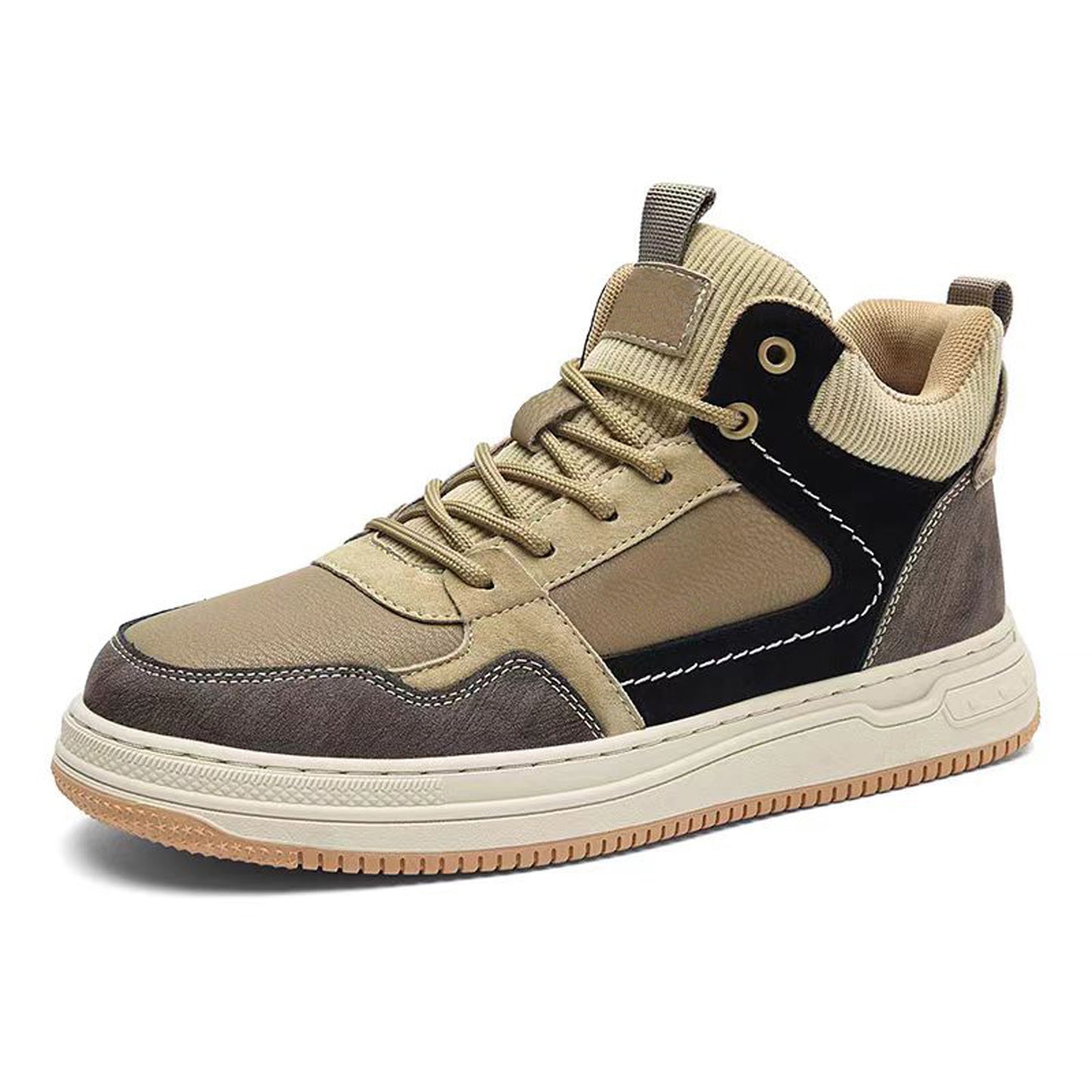 Men's Skateboarding Shoes Sneakers Leather Low-top Lace Up Flats for Male Retro Handmade Casual