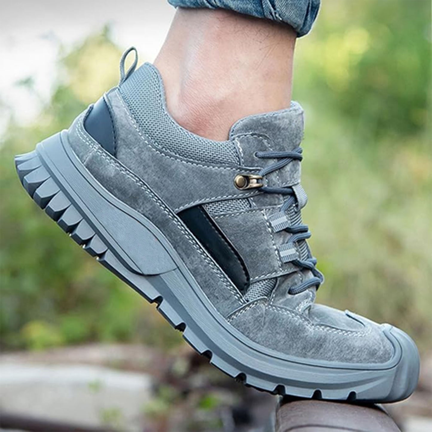 Sicherheitsschuhe Herren Leicht Atmungsaktive Arbeitsschuhe mit Stahlkappe Sneaker Schutzschuhe