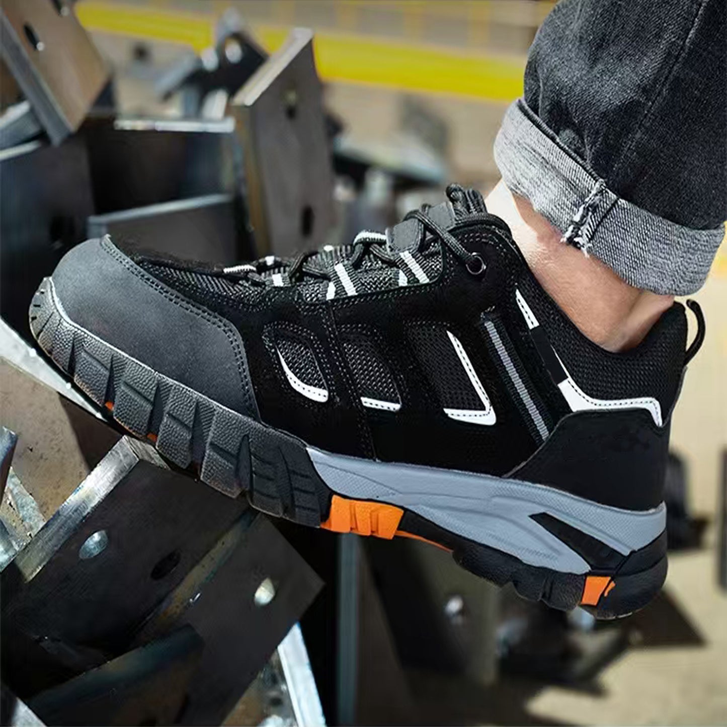 Breathable Steel Toe Boots for Men Women Work Puncture Proof Non Safety Slip Boot Construction Industrial Outdoor Comfortable Hiking Shoes
