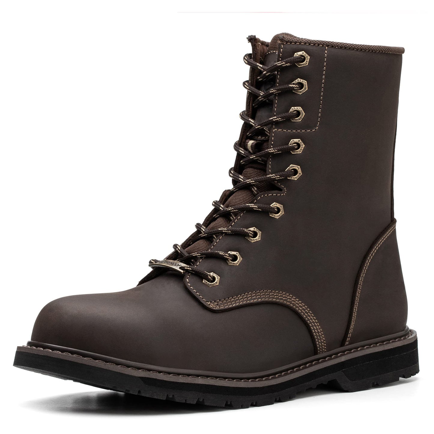 Waterproof Steel Toe 8 Inch Work Boots For Men Loggers and Hunt Industrial&Construction Insulated Safety Winter Shoes Breathable Performance Puncture-proof Footwear
