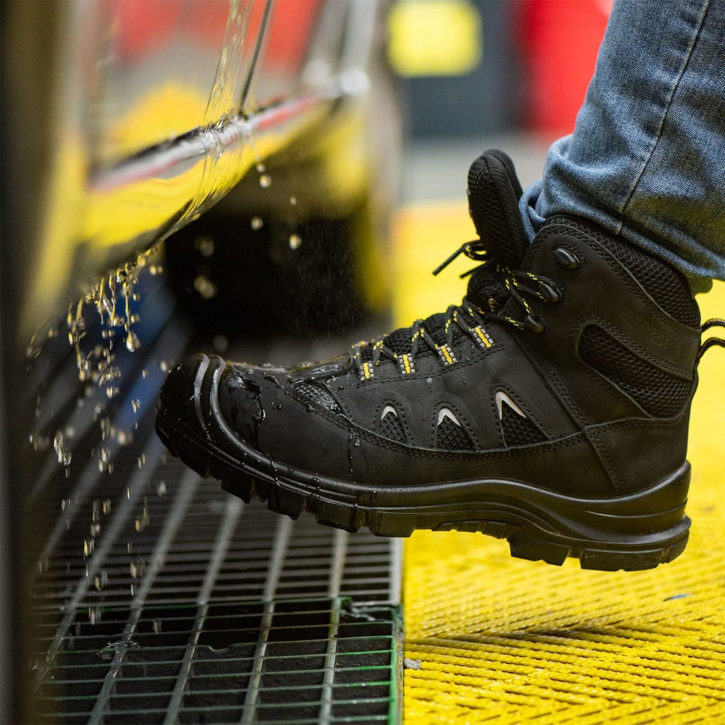 Work Boots for Men, 6 Inch Steel Toe Shoes Non-Slip WaterProof and Puncture Proof Safety Boots Outdoor Lightweight Men Work Shoes