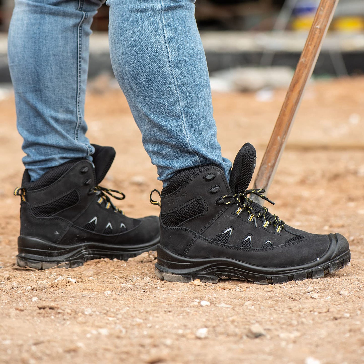 Work Boots for Men, 6 Inch Steel Toe Shoes Non-Slip WaterProof and Puncture Proof Safety Boots Outdoor Lightweight Men Work Shoes
