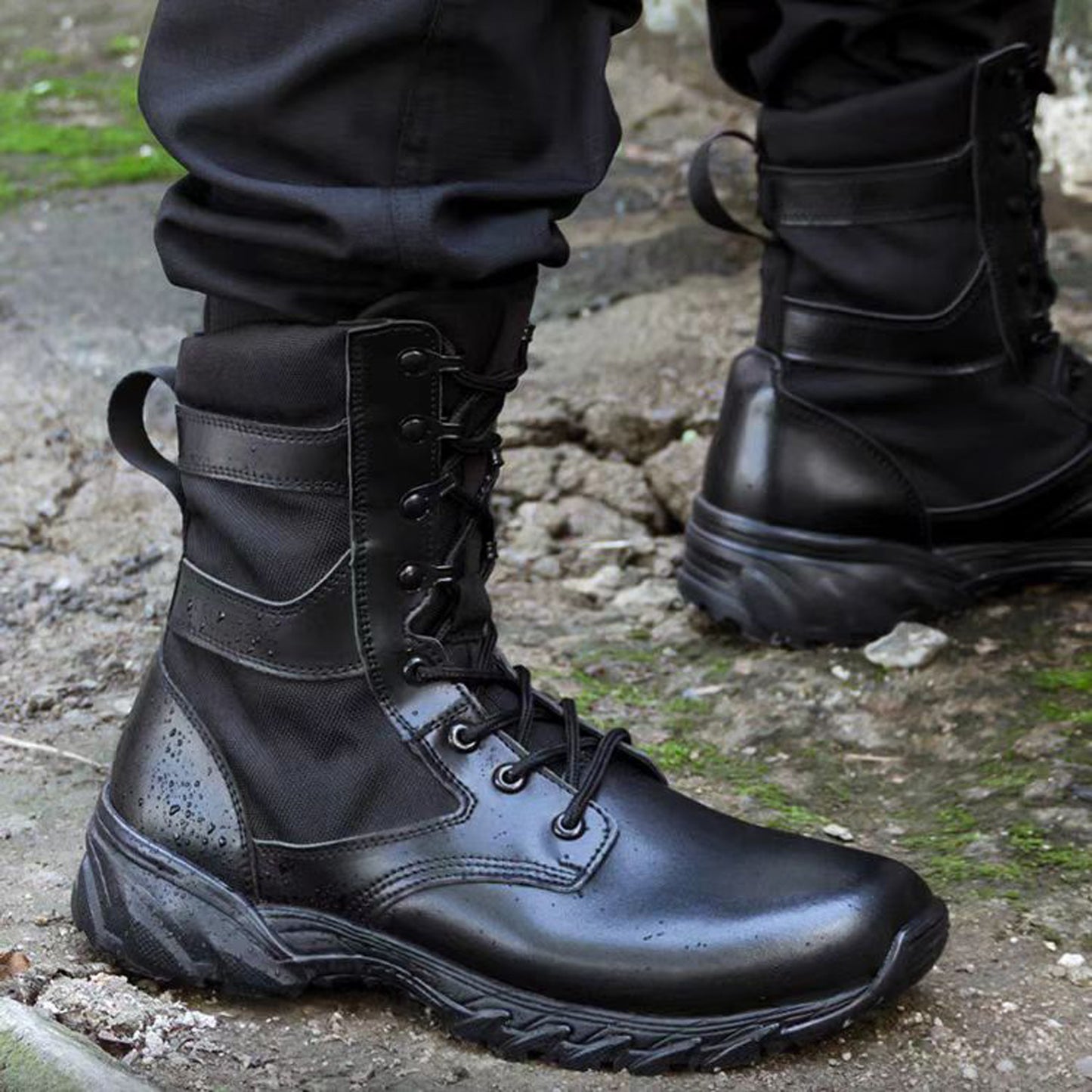 Mens Outdoor Boots Training Hiking Hunting Climbing Breathable Waterproof Desert High Shoes punk cowboy boots
